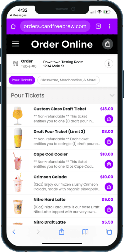 CardFree online ordering for breweries