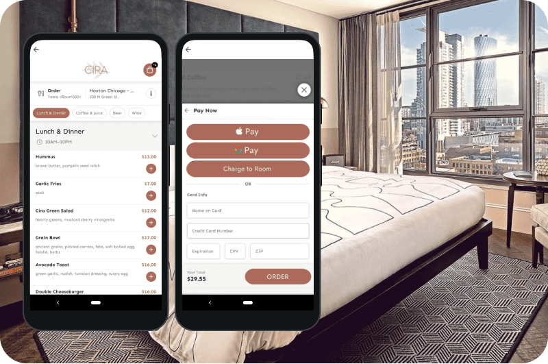 Room Service - CardFree Concierge Services Mobile Ordering System for Hotels