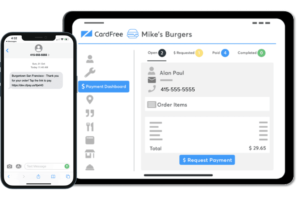 CardFree Text-To-Pay for restaurants and retail