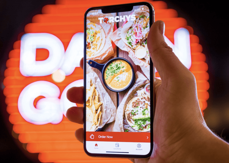 Torchy's Tacos online ordering app, CardFree