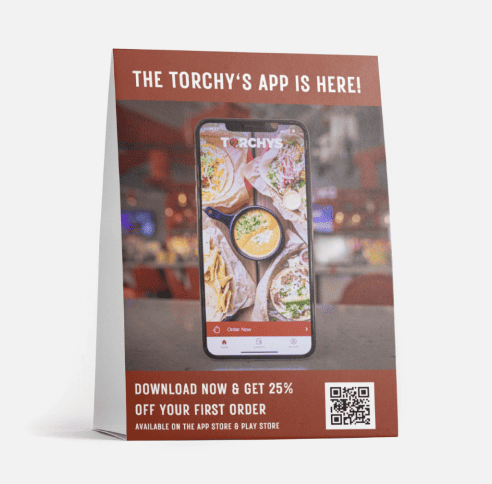 Marketing your restaurant app with print signage