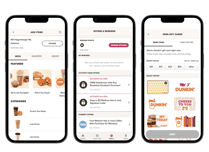 CardFree order, pay, loyalty restaurant tech, Dunkin