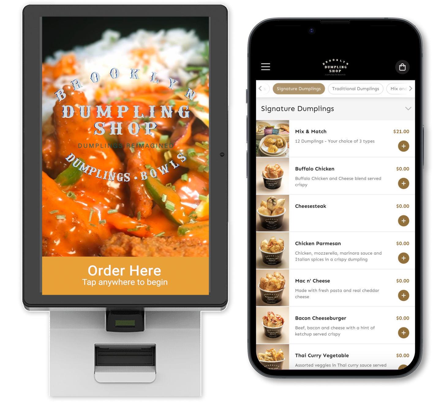 Brooklyn Dumpling Shop online ordering, kiosk solutions from CardFree