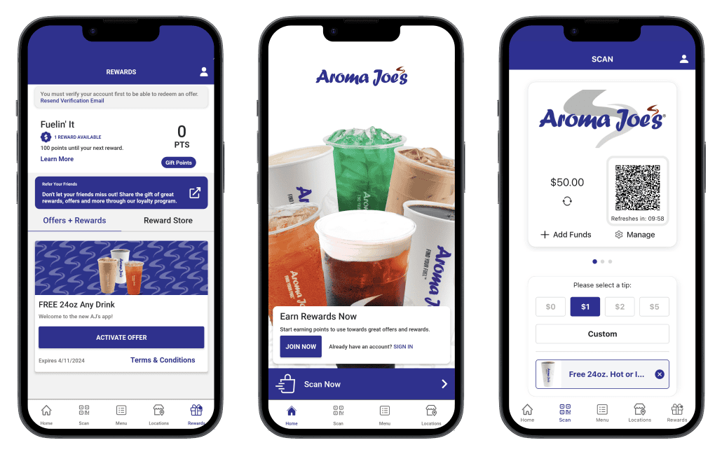 Aroma Joe's online ordering, CardFree